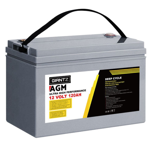 Giantz Agm Deep Cycle Battery 12v 120ah Marine Sealed Power