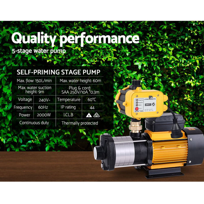 Goslash Picks Giantz Multi Stage Water Pump Pressure Rain