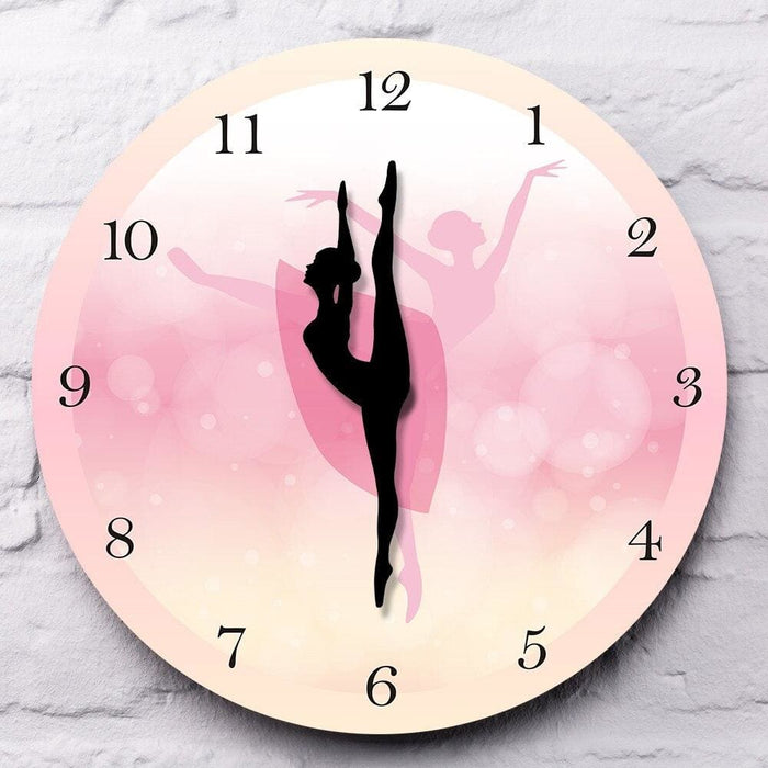 Girl Bedroom Decor Ballet Princess Pink Wall Clock Baby