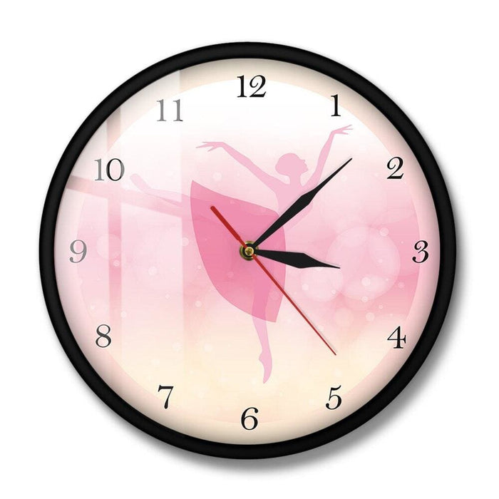 Girl Bedroom Decor Ballet Princess Pink Wall Clock Baby