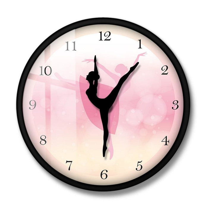Girl Bedroom Decor Ballet Princess Pink Wall Clock Baby