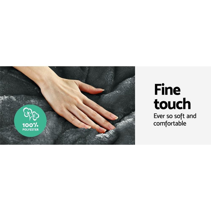 Giselle Bedding Faux Mink Quilt Comforter Throw Blanket