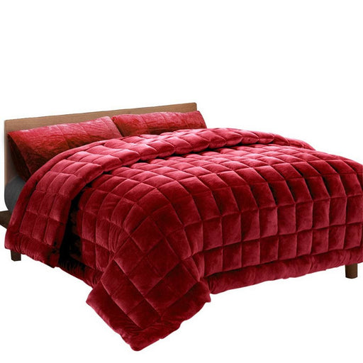 Giselle Bedding Faux Mink Quilt Comforter Winter Throw