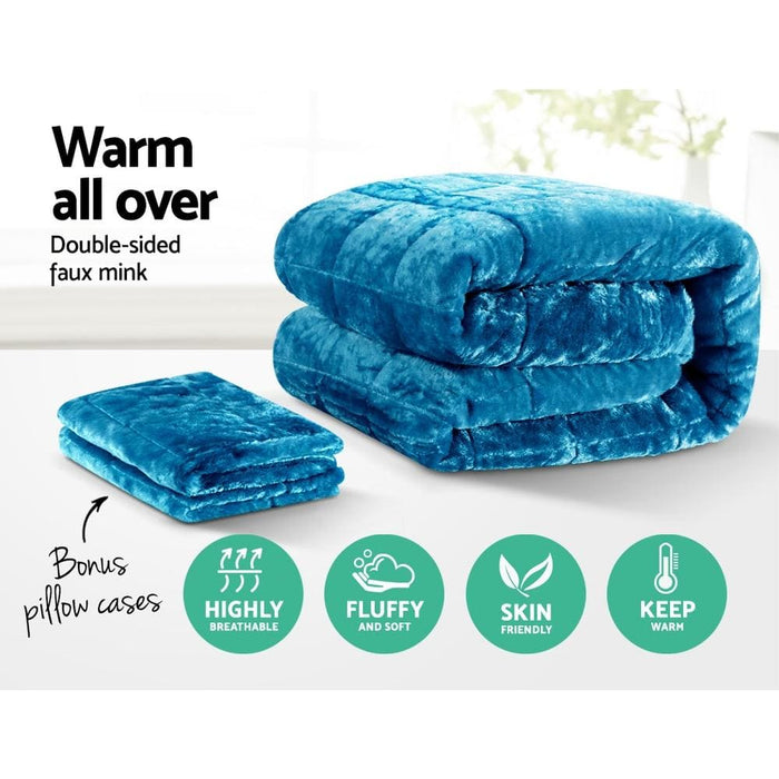 Giselle Bedding Faux Mink Quilt Comforter Winter Weight