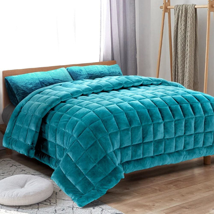 Giselle Bedding Faux Mink Quilt Comforter Winter Weighted