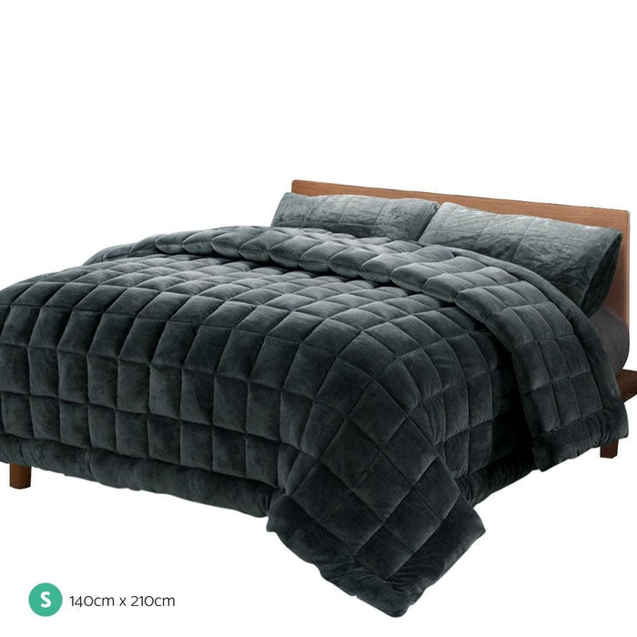 Giselle Bedding Faux Mink Quilt Fleece Throw Blanket