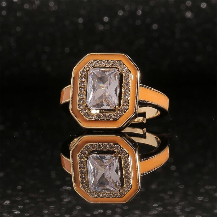 Gold Colour Rings With Zircon Stone Romantic Cyrstal 8 Style