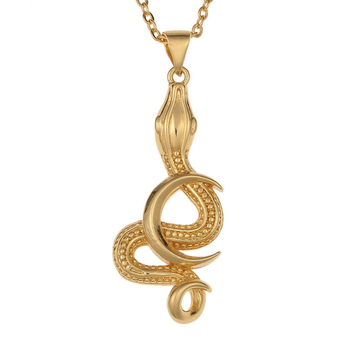 Gold Snake Copper Necklacezodiac Animal Pendant Neck Chain