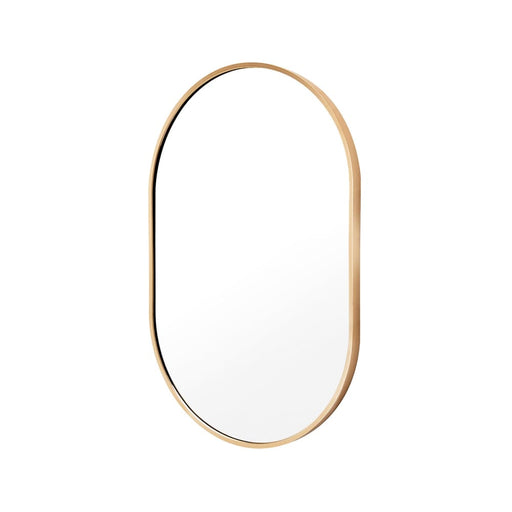 Gold Wall Mirror Oval Aluminum Frame Makeup Decor Bathroom
