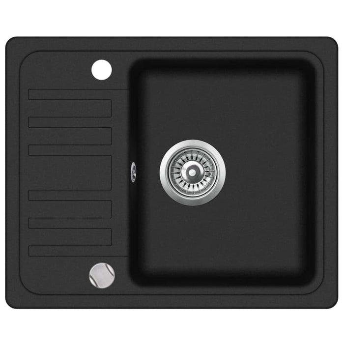 Granite Kitchen Sink Single Basin Black Oappxa