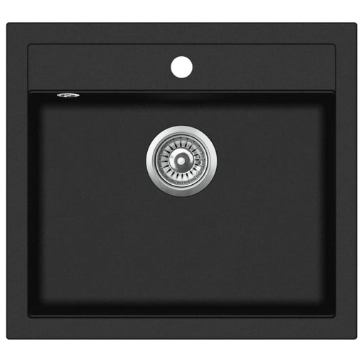 Granite Kitchen Sink Single Basin Black Oappxl