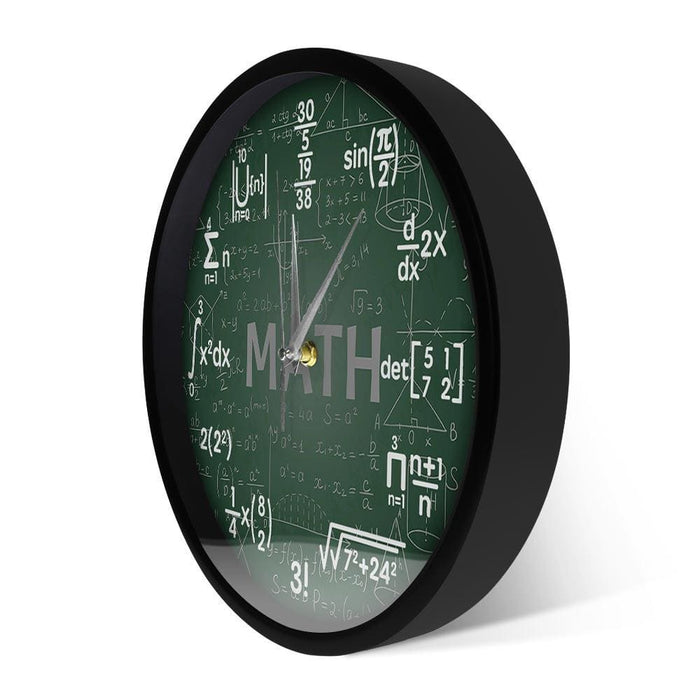 Green Chalkboard Math Formulas Wall Clock Hanging Watch