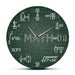 Green Chalkboard Math Formulas Wall Clock Hanging Watch