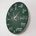 Green Chalkboard Math Formulas Wall Clock Hanging Watch