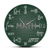 Green Chalkboard Math Formulas Wall Clock Hanging Watch
