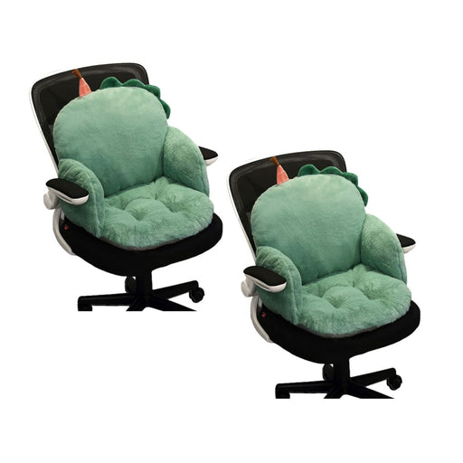 2x Green Dino Shape Cushion Soft Leaning Bedside Pad