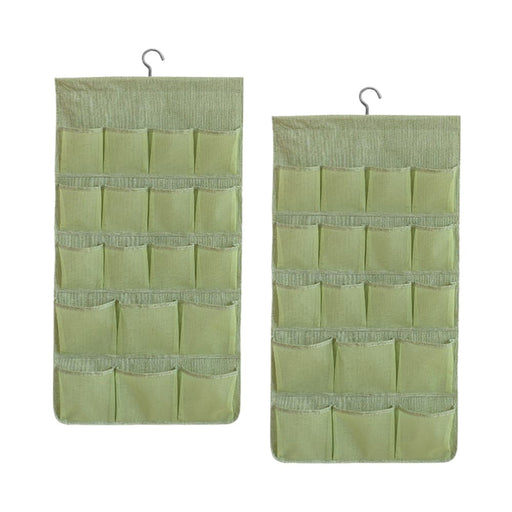 2x Green Double Sided Hanging Storage Bag Underwear Bra