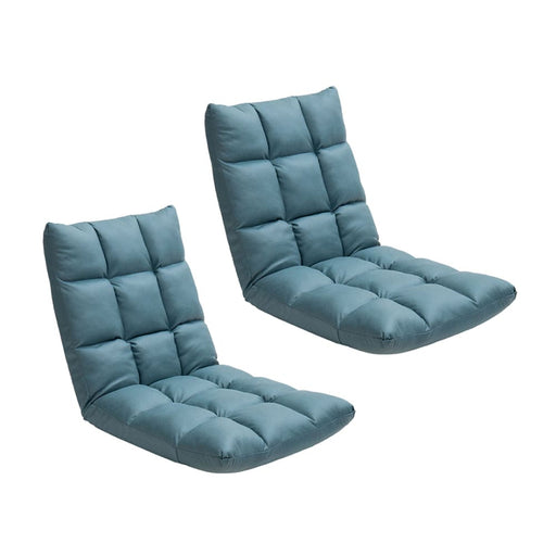 2x Green Lounge Floor Recliner Adjustable Gaming Sofa Bed