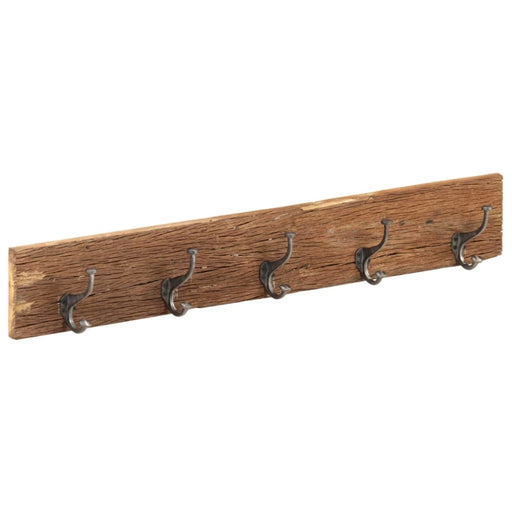 Hall Hanger with 5 Hooks 100x2.5x15 Cm Solid Reclaimed Wood
