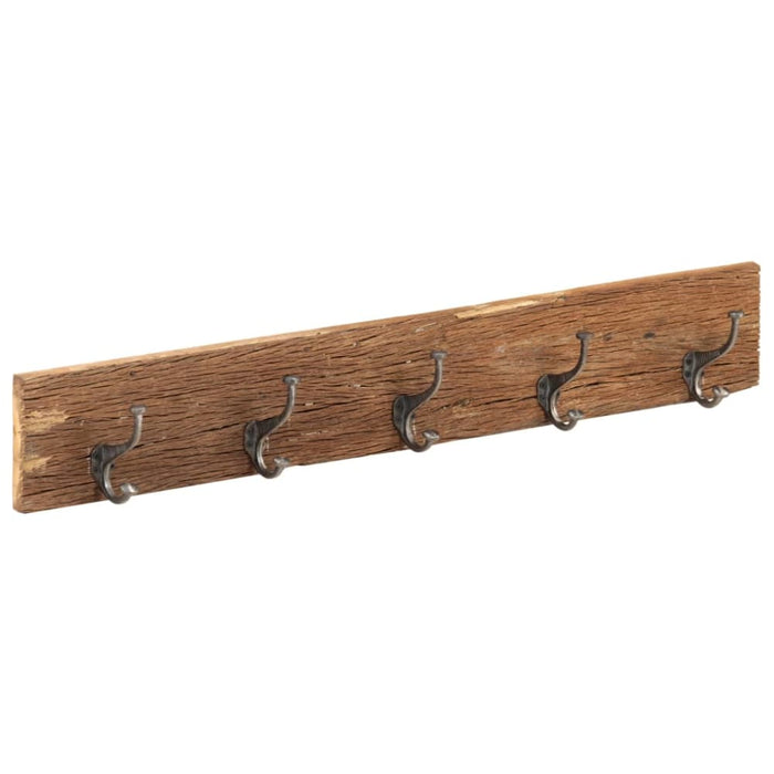Hall Hanger with 5 Hooks 100x2.5x15 Cm Solid Reclaimed Wood
