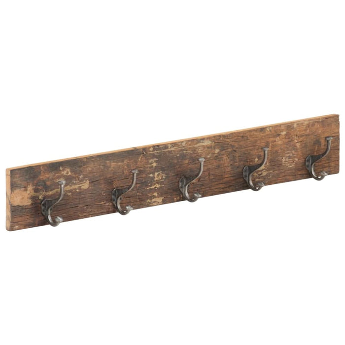 Hall Hanger with 5 Hooks 100x2.5x15 Cm Solid Reclaimed Wood