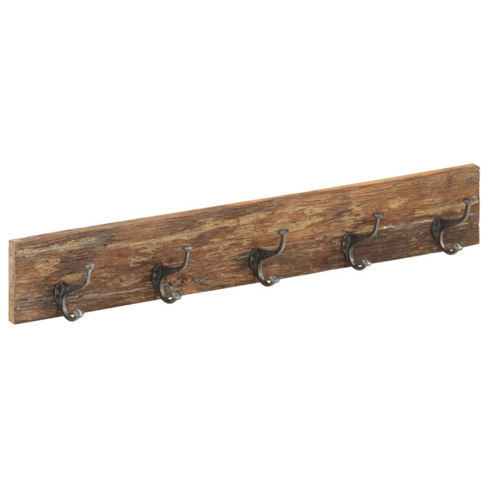 Hall Hanger with 5 Hooks 100x2.5x15 Cm Solid Reclaimed Wood