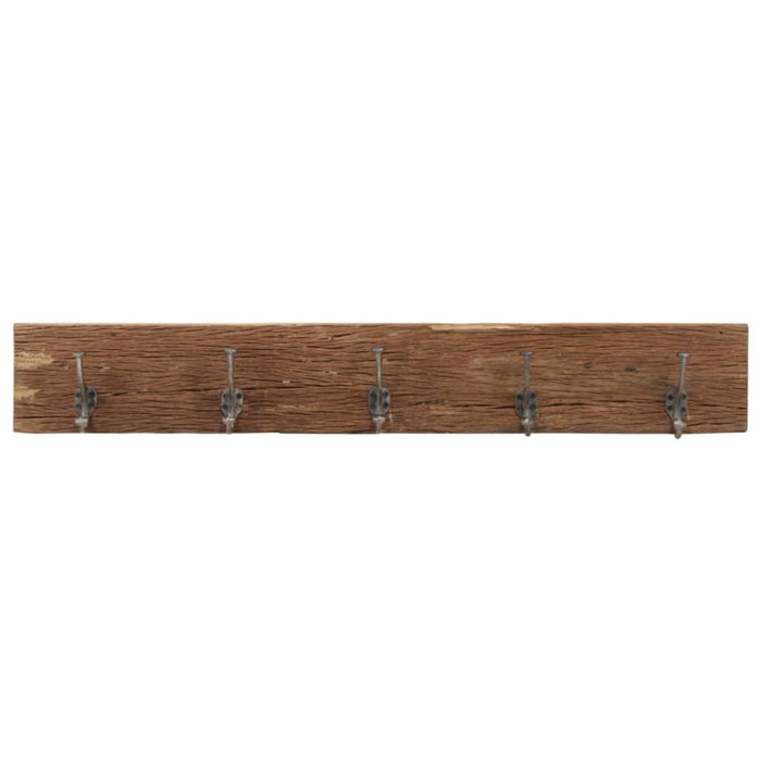 Hall Hanger with 5 Hooks 100x2.5x15 Cm Solid Reclaimed Wood
