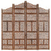 Hand Carved 4-panel Room Divider Brown 160x165 Cm Solid