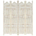 Hand Carved 4-panel Room Divider White 160x165 Cm Solid