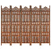 Hand Carved 5-panel Room Divider Brown 200x165 Cm Solid