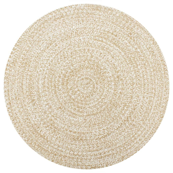 Handmade Rug Jute White and Natural 150 Cm