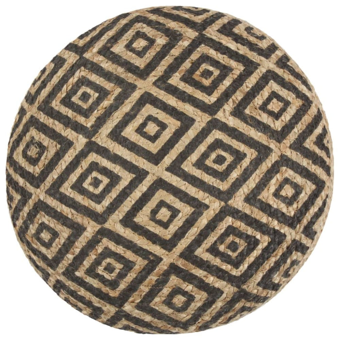 Handmade Pouffe Black 45x30 Cm Jute Xanbnl