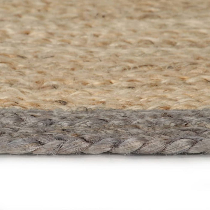 Handmade Rug Jute with Grey Border 90 Cm