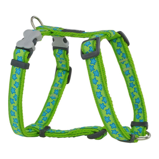 Dog Harness Red Dingo Style Star Green 30 - 48 Cm