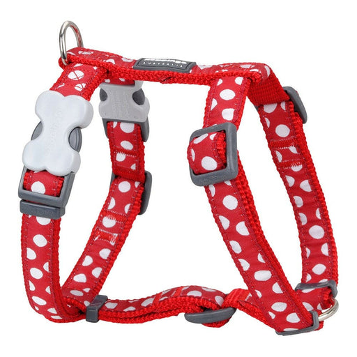 Dog Harness Red Dingo Style White Spots 25 - 39 Cm