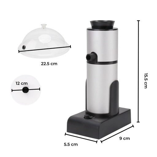 Cocktail Smoker Kit With Dome And Cup Lid (Black+Silver)