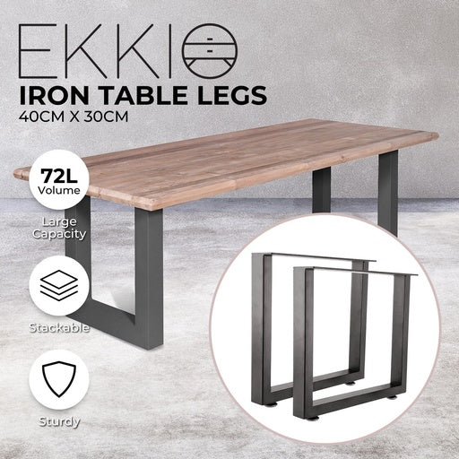 Ekkio 2X Rectangle Iron Table Legs 40 X 30Cm  Black  Ek Tl 101 Llb