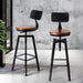 2x Industrial Bar Stools Chairs Kitchen Stool Wooden