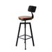 4x Industrial Bar Stools Chairs Kitchen Stool Wooden