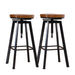 2x Industrial Bar Stools Kitchen Stool Wooden Barstools