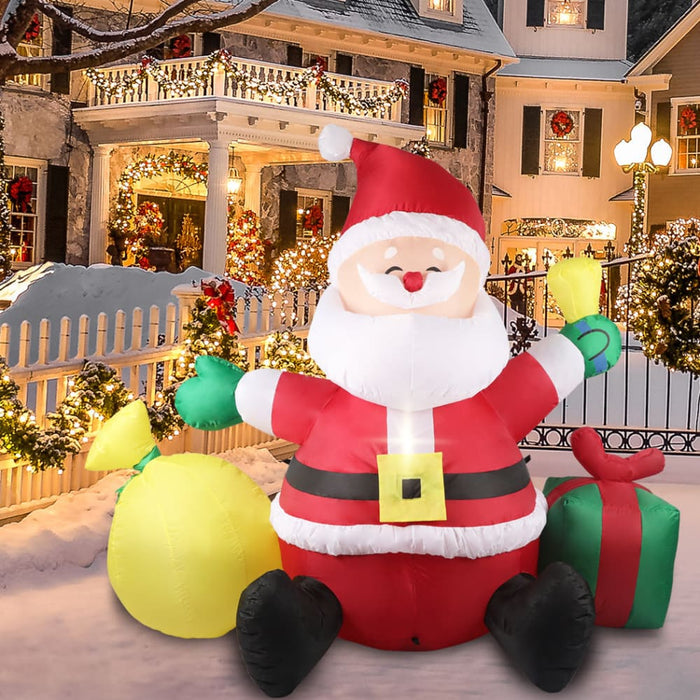 Inflatable Christmas Outdoor Decorations Santa Led Lights