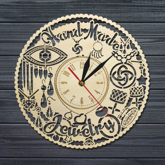 Jewelry Wood Wall Clock