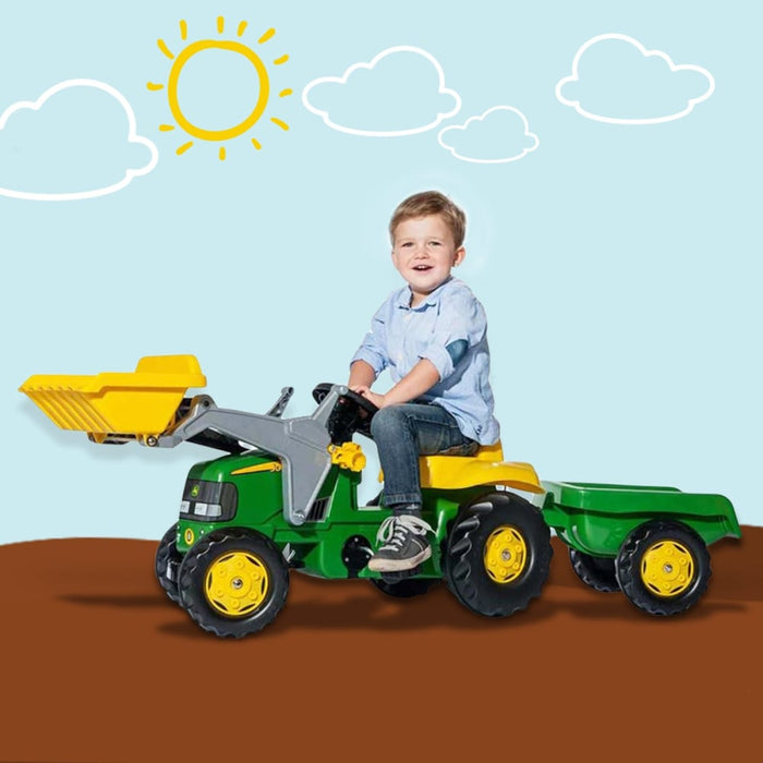 John Deere Rolly Kids Rt023110 Ride On Tractor With Trailer 