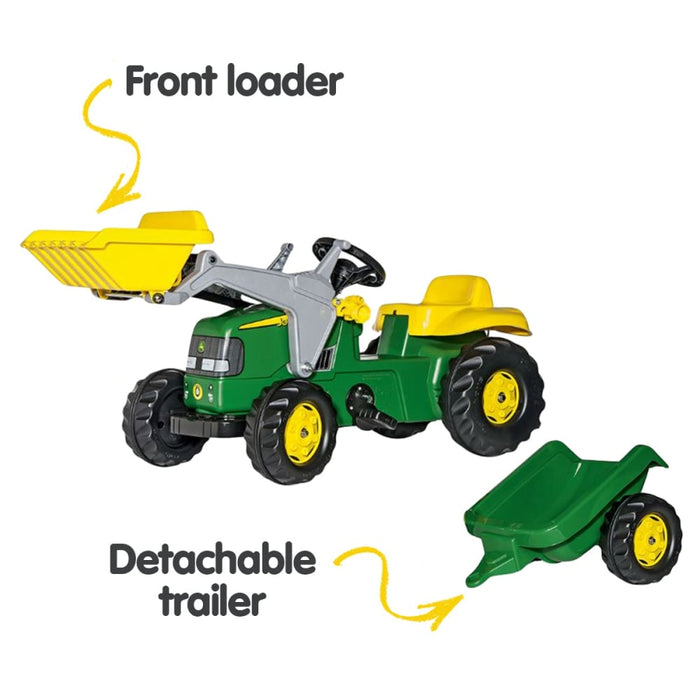 John Deere Rolly Kids Rt023110 Ride On Tractor With Trailer 