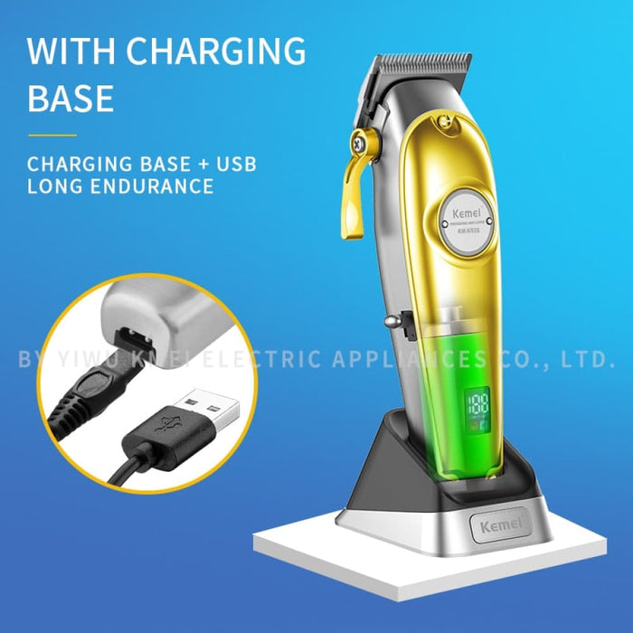 K53s Turbo Motor Hair Clipper with Charge Base 2 Speeds