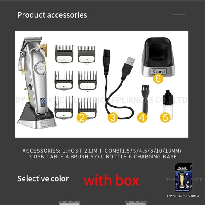 K53s Turbo Motor Hair Clipper with Charge Base 2 Speeds