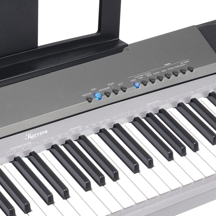 Karrera 88 Keys Electronic Keyboard Piano With Stand Silver