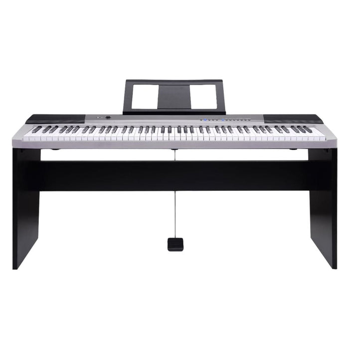 Karrera 88 Keys Electronic Keyboard Piano With Stand Silver