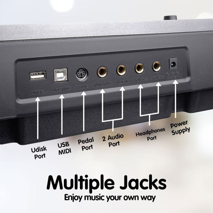 Karrera 88 Keys Electronic Keyboard Piano With Stand Silver