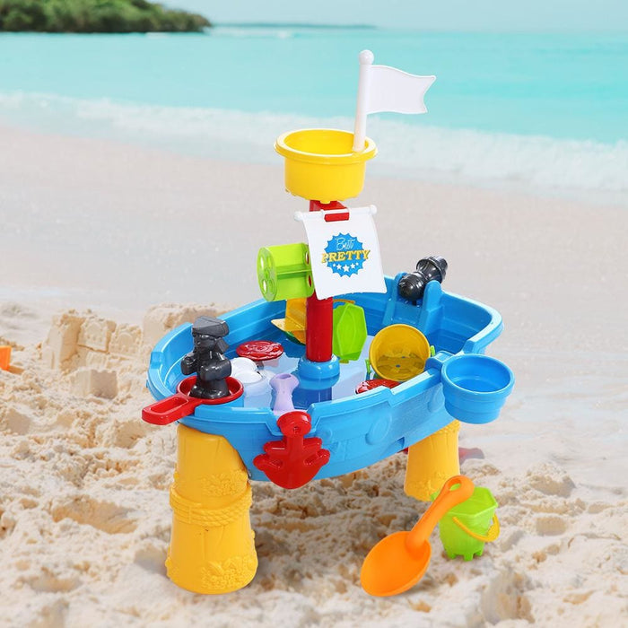 Keezi Kids Beach Sand and Water Toys Outdoor Table Pirate